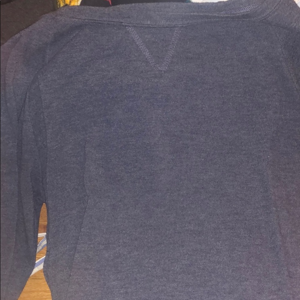 Blue/gray soft crew